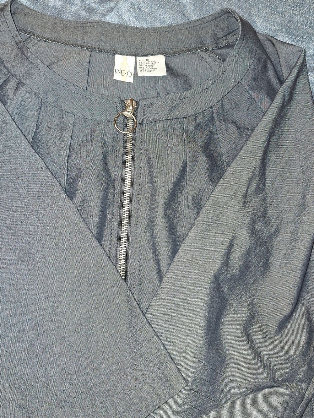 REQ Gray Zipper Front Jacket